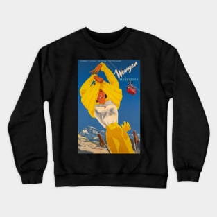 Wengen, Männlichen,Switzerland,Ski Poster Crewneck Sweatshirt